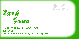 mark fono business card