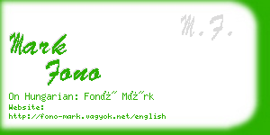 mark fono business card